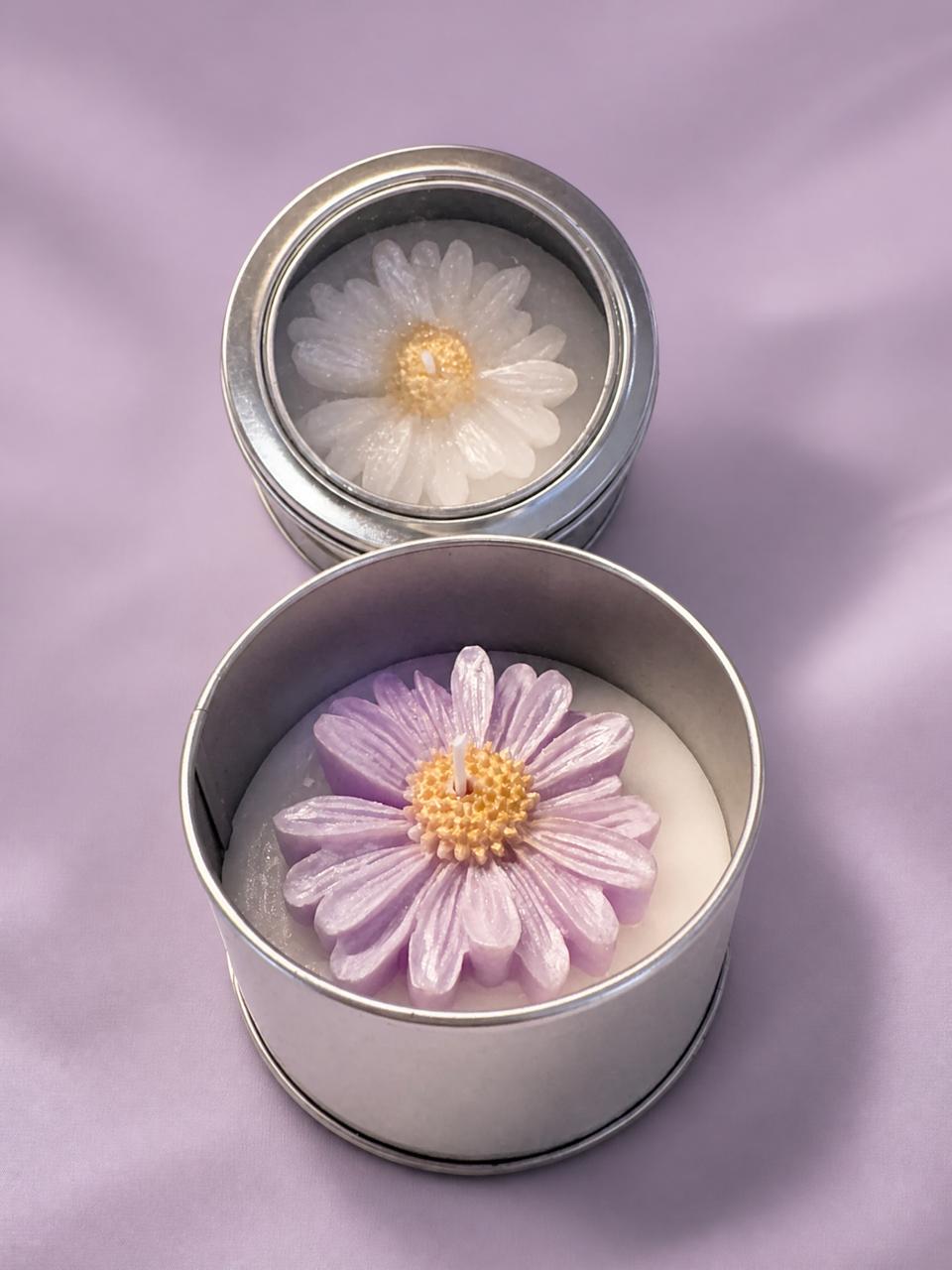 Dotzee floral tin candles